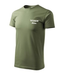 Custom Khaki T-Shirt with Embroidered Call Sign and Name Sizes S-3XL