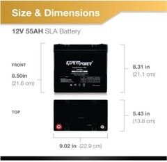2 ExpertPower – 12V 50Ah 55Ah SLA Battery 12500 Screw in Terminals (B4)