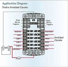 Blue Sea Systems 5026 ST Blade Fuse Block 12 Circuit with Ground and Cover