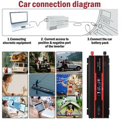 7000W Power Inverter DC 12V 24V To AC 110V 220V Pure Sine Wave Solar Converter