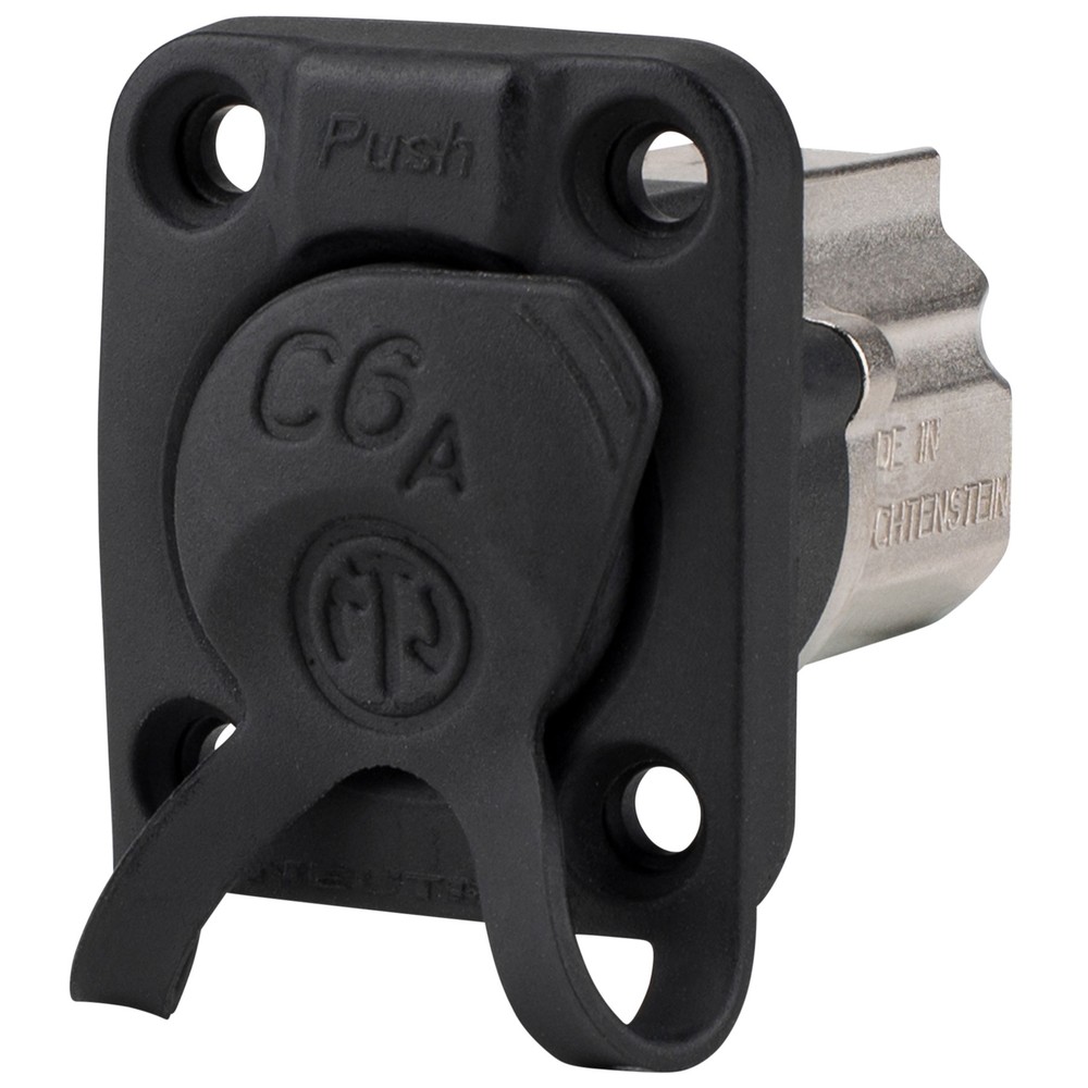Neutrik NE8FDX-P6-W etherCON RJ45 Cat 6a Shielded Feed-Thru Connector – Nickel