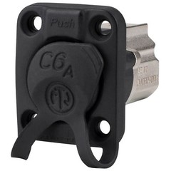 Neutrik NE8FDX-P6-W etherCON RJ45 Cat 6a Shielded Feed-Thru Connector – Nickel