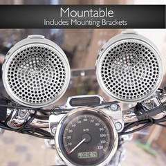Pyle PLMCA60 300W Motorcycle/ATV Waterproof Speaker & Amp Audio Kit AUX In
