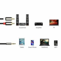 3FT 6FT 9FT 3.5mm Aux Male Jack to AV 2 RCA Stereo Audio Cable MP3 iPod Phone