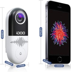 iDOO Smart Home Wired Video Doorbell & Chime – 1080p HD Night Vision 2-Way Audio