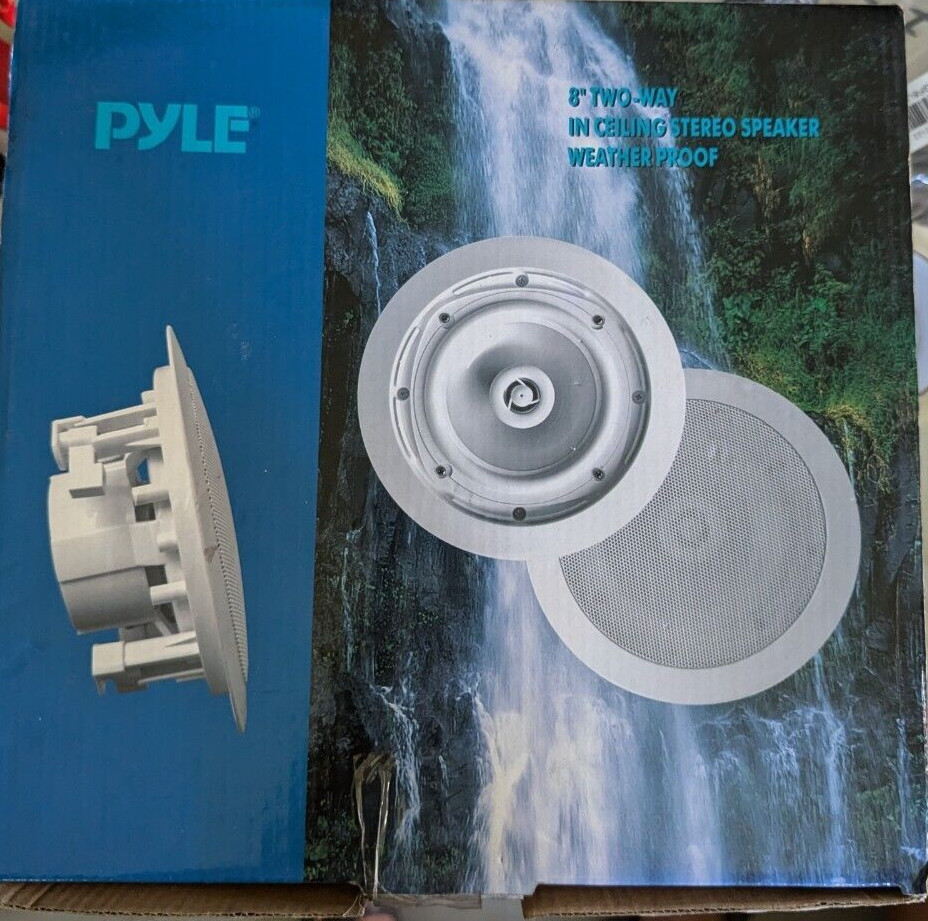 PYLE 8” WEATHER PROOF 2-WAY IN-CEILING / IN-WALL STEREO SPEAKERS (PAIR) PWRC81