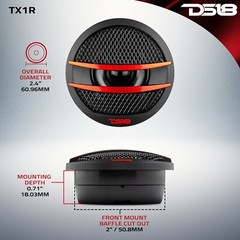 DS18 TX1S Car Audio 2″ Super Tweeter Build In Crossover – 200 Watts Pair Red