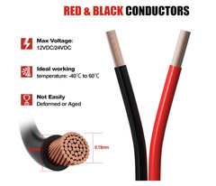 18 AWG 25FT Automotive Electrical Wire 2 Conductor Red Black Primary Speaker CCA