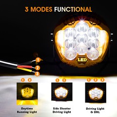4PCS 7inch LED Work Light Pods Spot Flood Combo Fog Lamp for Offroad Driving Car