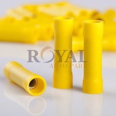 (100) Yellow Vinyl Butt Connector 12-10 Gauge AWG 12V Electrical
