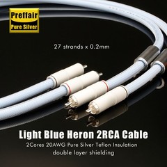 Pair Hi-Fi 5N Pure Silver Audio RCA Cable Hi-end RCA Connector Interconnect Wire