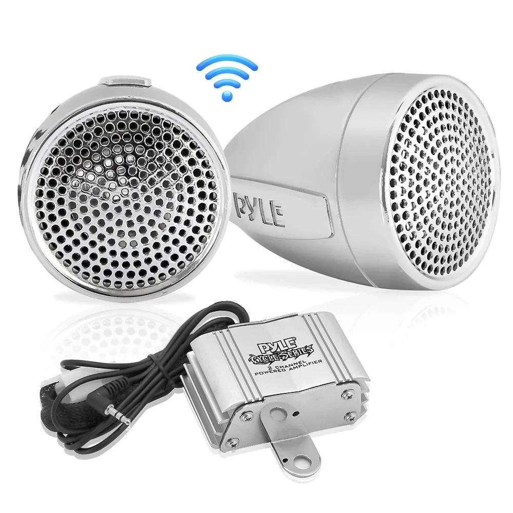 Pyle PLMCA60 300W Motorcycle/ATV Waterproof Speaker & Amp Audio Kit AUX In