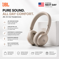 JBL Live 680NC Wireless ANC Headphones Hi-Res Audio 80H Battery Champagne