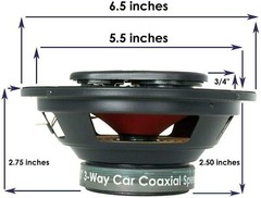 4X Audiobank 6.5″ 800 Watts Max Power 4-Way Red Car Audio Stereo Coaxial Speaker