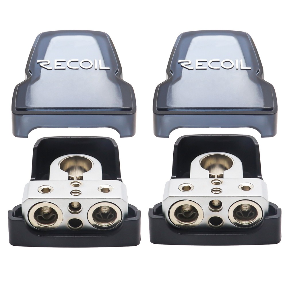 Recoil PBT-D08 Premium Solid Brass Positive/Negative Battery Terminals, 2 Pack