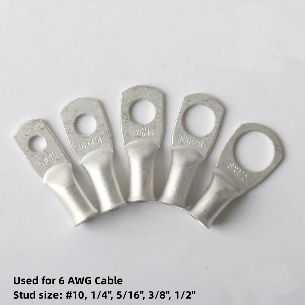 Tinned Copper 1 to 4/0AWG Cable Lug Ring Battery Terminals Wire Crimp Connectors