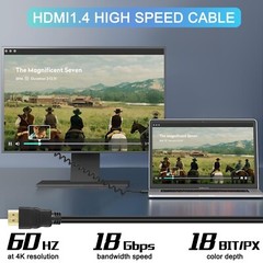 Right Angle HDMI Spring Cable 4K 60Hz HDMI to HDMI Adapter Male Cord for Camera
