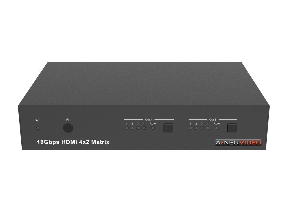 ANI-42HDFIX 4×2 HDMI2.0 18Gbps Matrix Switcher with Scaler/SPDIF/Analog/Web-GUI