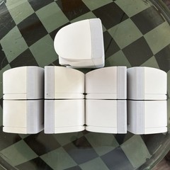 5 Bose Double Cube Speakers 1 Center and 4 Surround White Very Good Condition