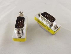 VGA/SVGA 15 Pin DB15 Male To Male Plug D-SUB 3 Rows Mini Gender Changer Adapter