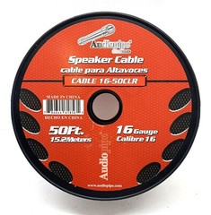 Roll 50ft 16 Gauge Clear 2 Conductor Speaker Wire for Car Audio and Home Stereo