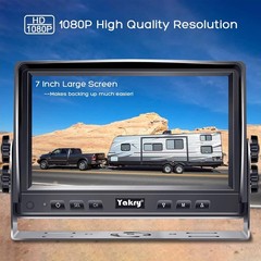 RV Backup Camera Plug and Play – No Delays 7 Inch HD 1080P Rear View Camera w…