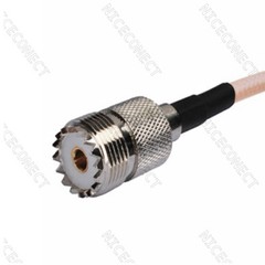 UHF SO239 Female to None/Raw RG400 Jumper Coaxial Cable For Antenna Cable 3ft