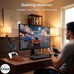 Walnut Headphone Stand Wood Headset Stand for Desk Universal Headphone Holder