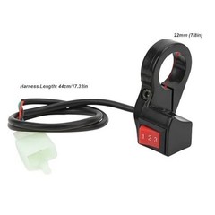 Control Switch, 22mm Diameter Black Push Button ON-None-ON Function for Road and