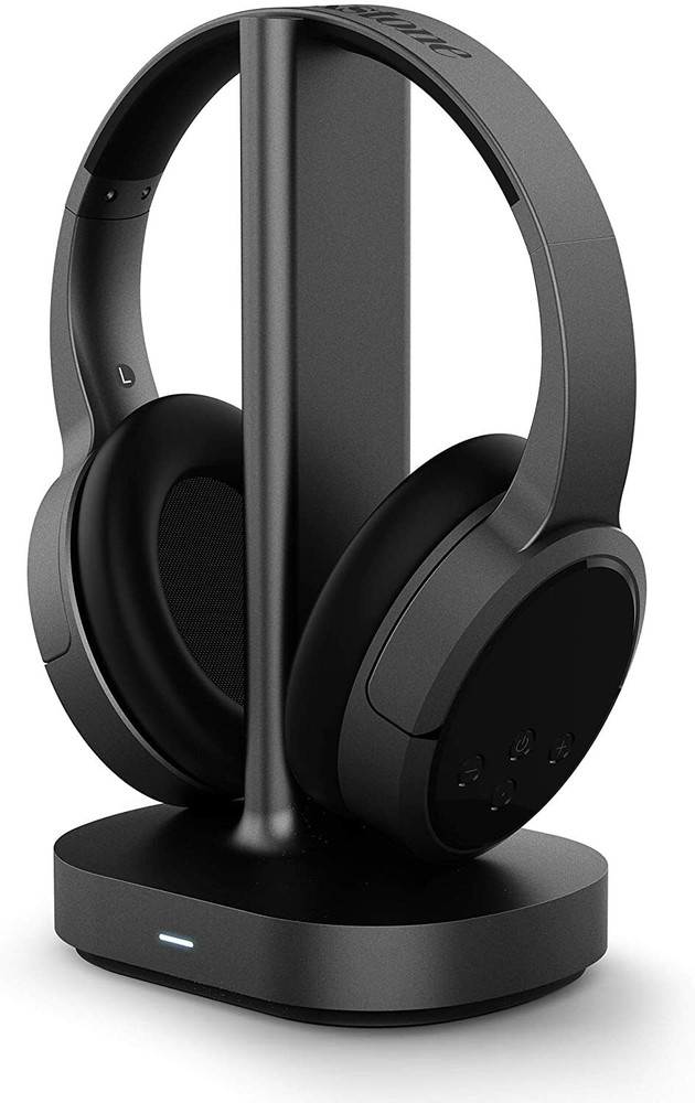 Brookstone Airphones Wireless RF TV Headphones with Audio/Charging Dock