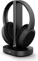 Brookstone Airphones Wireless RF TV Headphones with Audio/Charging Dock