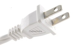 9ft 3-Outlet 2-Prong White Power Extension cable. PC-E309