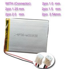 3.7V 3000mAh 11.1Wh Rechargeable Replacement 2Pin JST Li Lipo Battery 357090