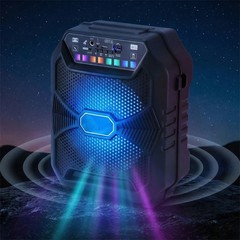Rechargeable Bluetooth Speaker w/ 8” Woofer Portable LED Party Speaker AUX TWS