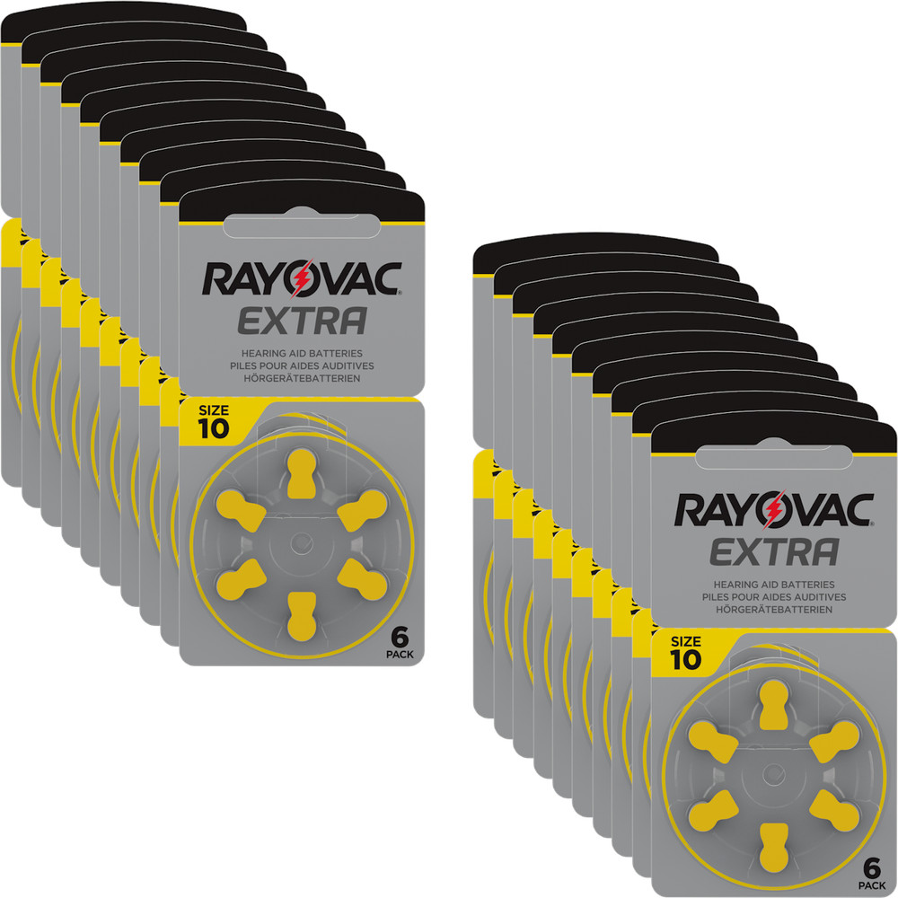 120x Rayovac Hearing Aid Batteries 10 Extra Advanced 1.45V 105mAh 10AU-6XEMF