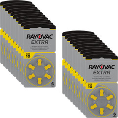 120x Rayovac Hearing Aid Batteries 10 Extra Advanced 1.45V 105mAh 10AU-6XEMF