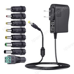 12V 2A Power Supply Regulated DC Power Adapter with 8 Tips, Charger Transformer