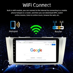 For Toyota Camry 2007-2011 Android 13 Apple CarPlay Car Stereo Radio GPS +Camera