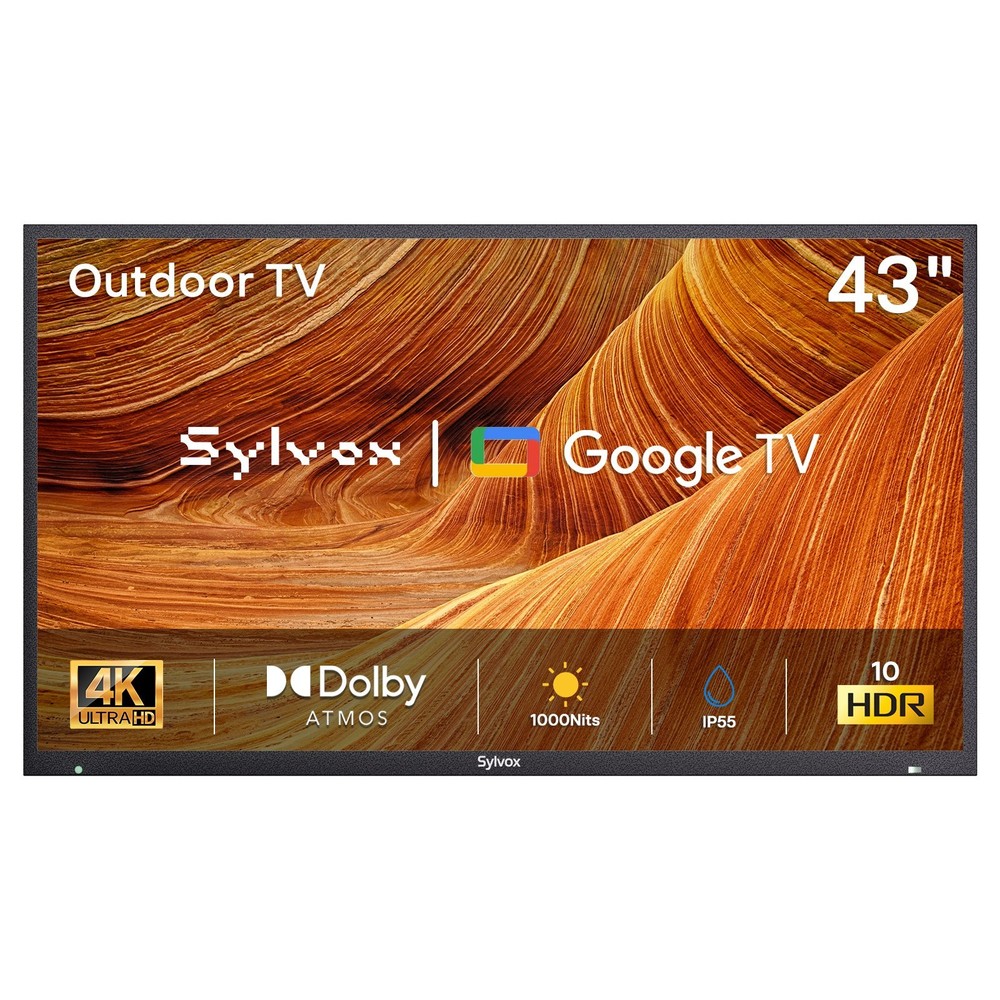 Sylvox Outdoor TV 43” Smart Google TV Dolby Atmos IP55 Waterproof 1000 nits 4K