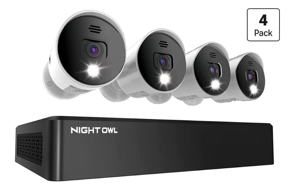 Night Owl 10-Channel 4K Wi-Fi NVR with 1TB Hard Drive and 4 IP Cameras Wi-Fi 108