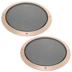 2Pcs Metal ABS Speaker Grill Covers for Car Audio with Golden Round Mesh