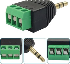 5 Pack TS Mono Male to 3 Pin Screw Terminal AUX Headphone Balun Connector, 3….