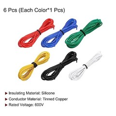 26 Gauge Wire Silicone Wire 26AWG Electrical Wire Stranded Wire 26AWG, 4.92ft