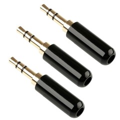 3Pcs 3.5mm Copper Male Stereo Mini Jack Plug Audio Soldering Connector H