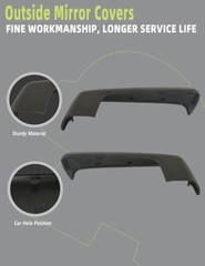 Top Half Mirror Cover Textured Black Compatible with Chevy Silverado 1500/ GMC