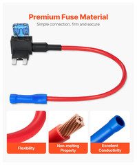 Fuse Tap, 24 Packs, 4 Types 12V Car Add-A-Circuit Fuse Tap Adapter Standard Mini