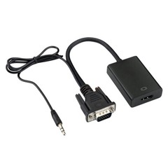 VGA To HDMI Output 1080P HD+ Audio TV AV HDTV Video Cable Converter Adapter