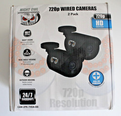 Night Owl CAM-2PK-7HDA-BB 720p HD Black Security Cameras w/ Night Vision Cables