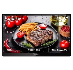 Sylvox 15.6″ Mini TV 12Volt TV 90° Flip Down ±45° Rotatable 1080P Kitchen Yacht