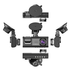 3 Lens Dash Cam Front Cabin Rear 1080P Night Vision, Parking Monitor, G-Sensor
